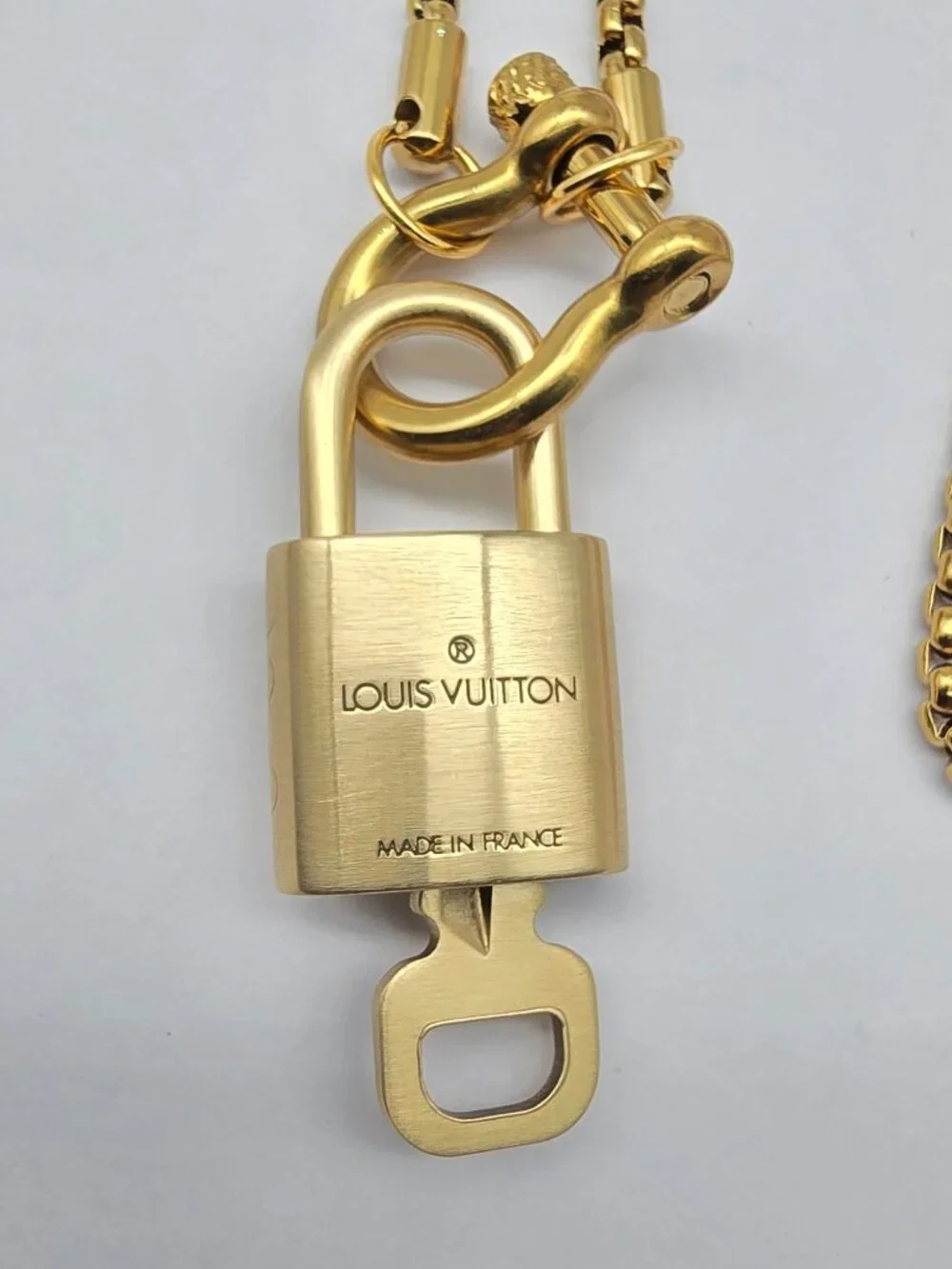 Horse Show Style Stainless Steel Chain with Authentic Louis Vuitton Padlock